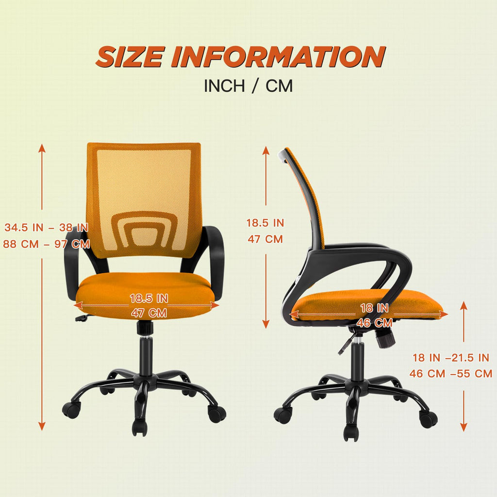 Orange Ergonomic Mesh Office Chair L287435