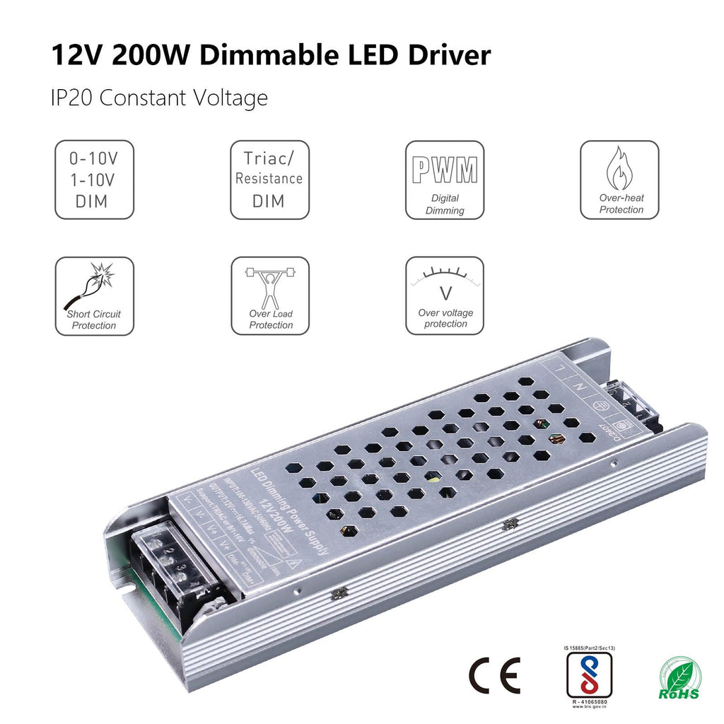 12V 200W Dimmable LED Driver J1222