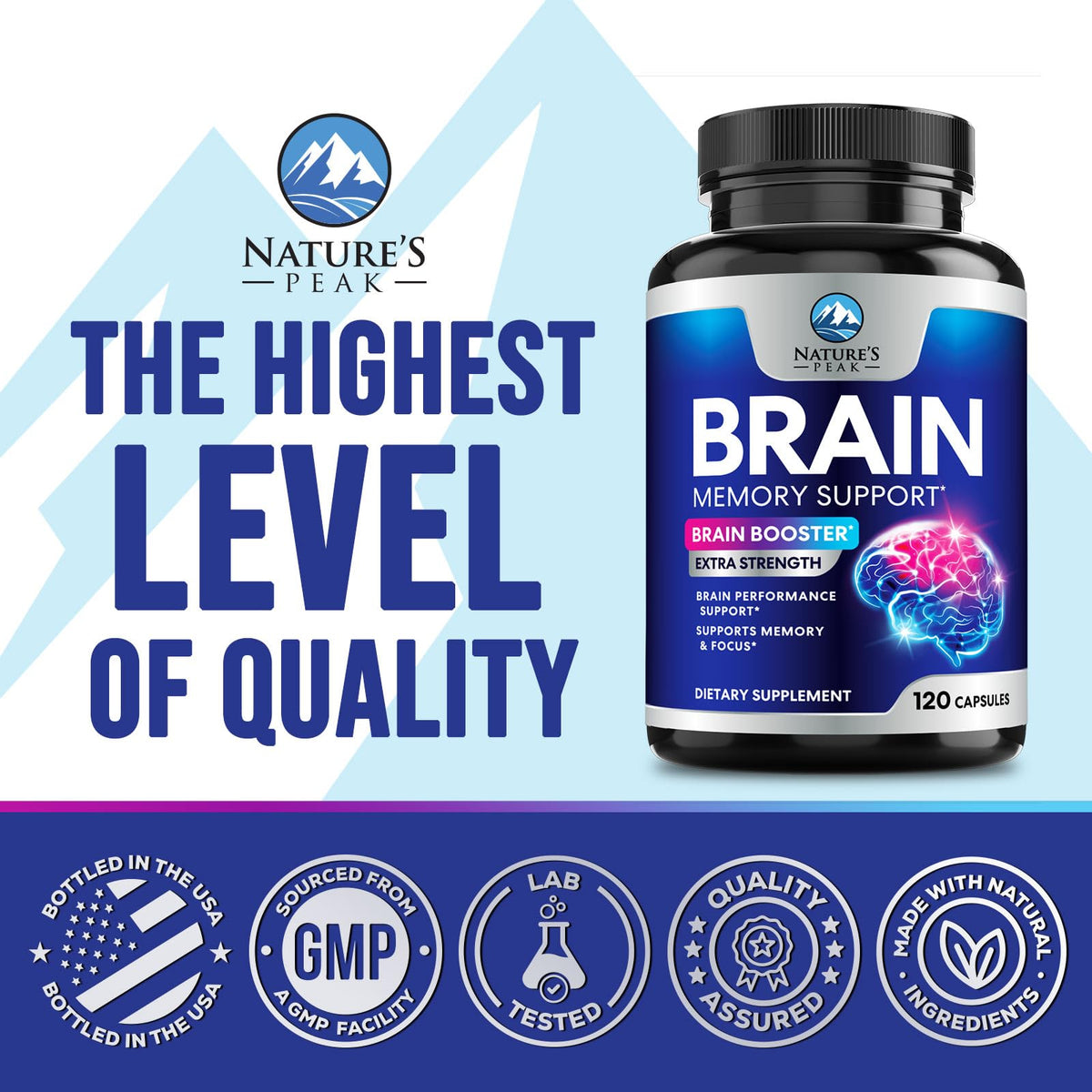 120 Capsules Brain Memory Supplement with Vitamin B6 B12 Folate & Phosphatidylserine O455741