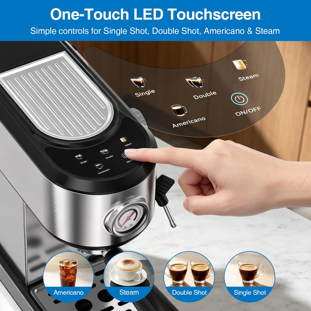 20 Bar Espresso Machine with Milk Frother A7654
