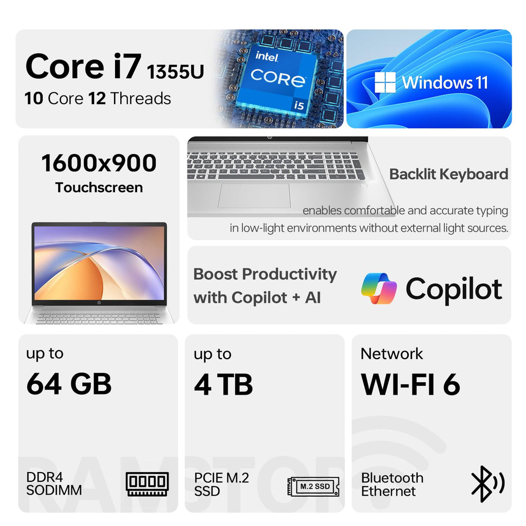 17.3" Touchscreen Laptop, Intel Core i7, 16GB RAM, 1TB SSD X64458
