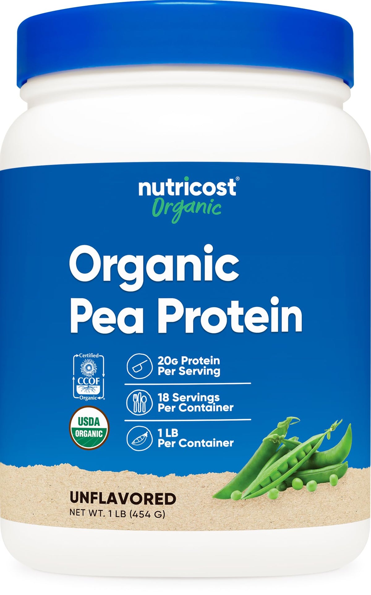 Organic Pea Protein Powder 1 LB Unflavored F6592