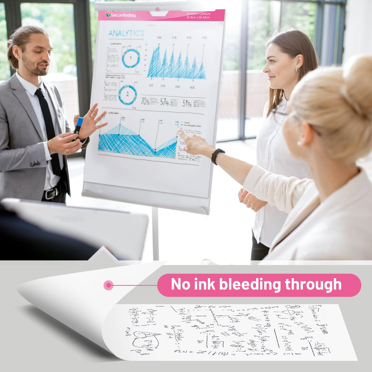 Sticky Easel Pad 25 x 30 Inch Flip Chart Paper 30 Sheets 4 Pads E617