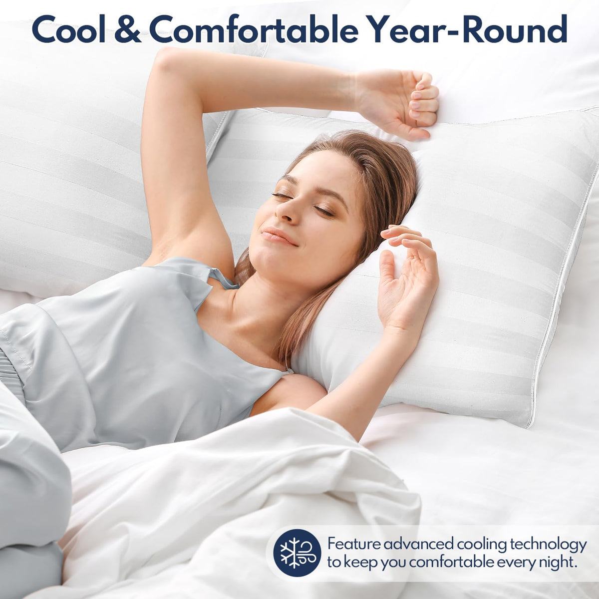 King Pillows Set of 2 Cooling Down Alternative Medium Firm H266166