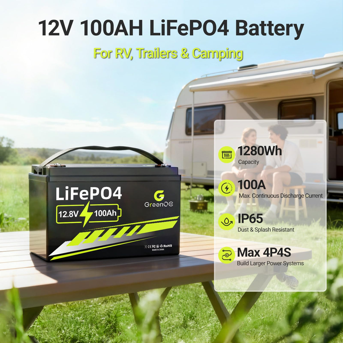 12V 100Ah LiFePO4 Deep Cycle Battery R256