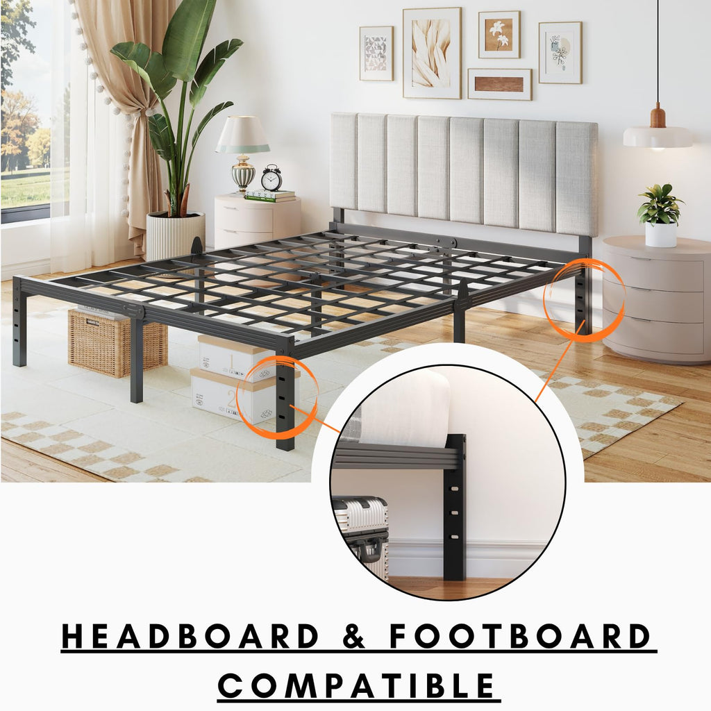 14 Inch Metal Platform Full Bed Frame with Storage P230