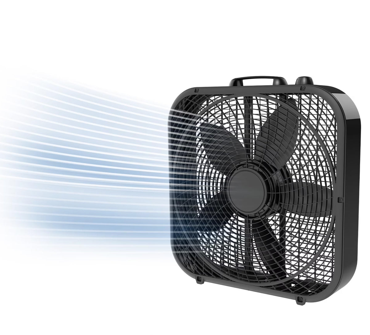 20-Inch Classic Box Fan, Three-Speed, Quiet, Tabletop with Carrying Handle, White A176159