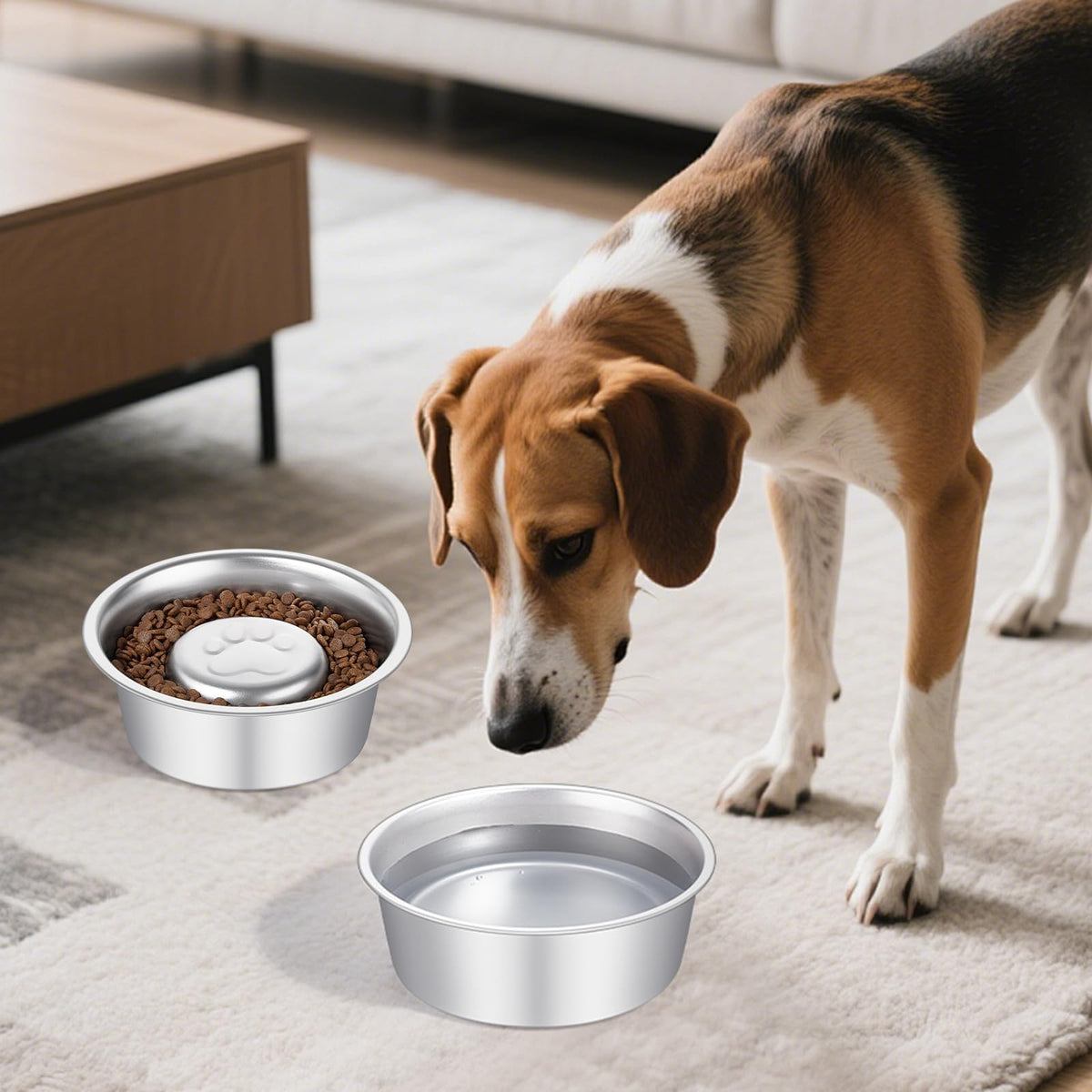 Stainless Steel Pet Dog Water and Food Bowl, 2-Pack P25302