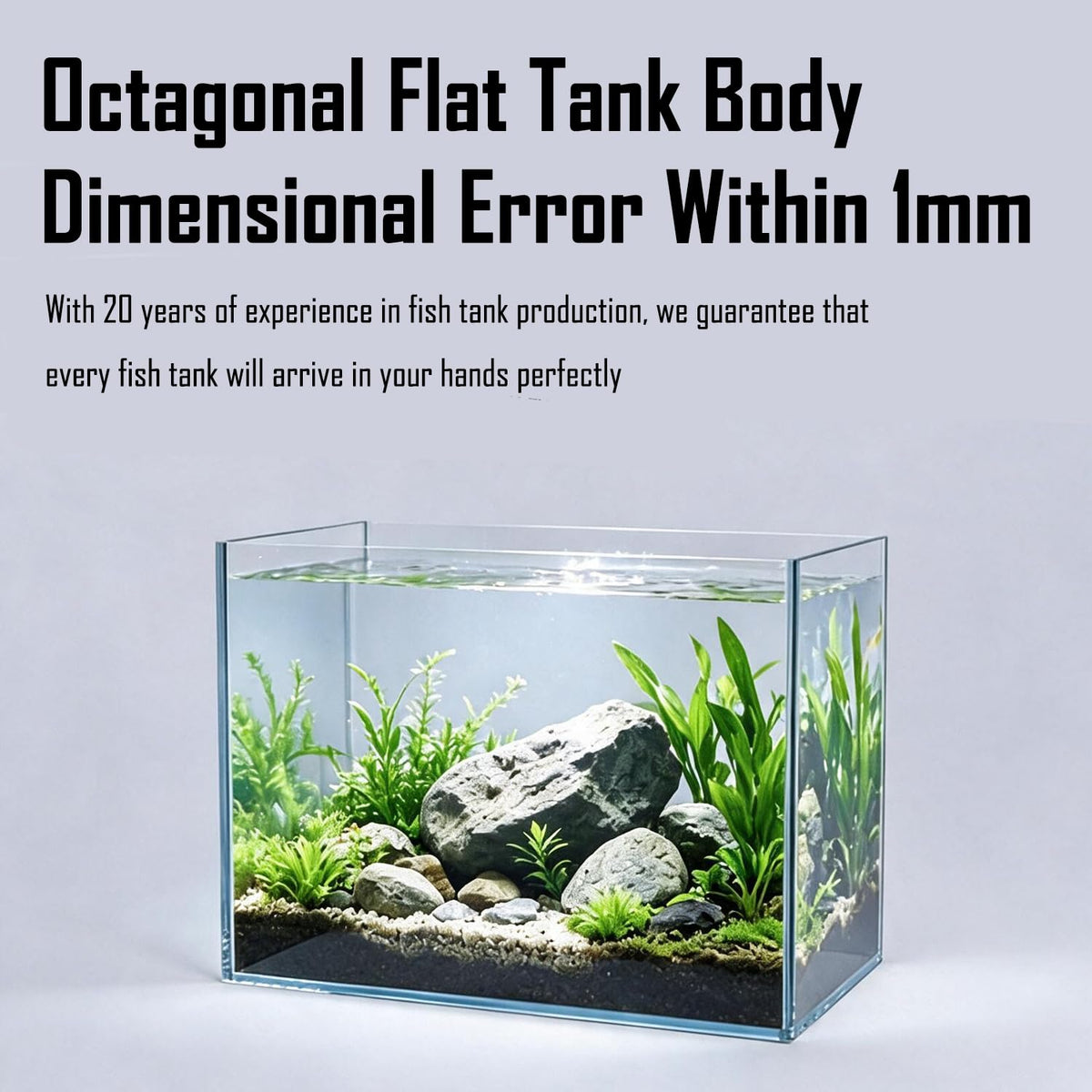 15 Gallon Ultra-Clear Rimless Glass Aquarium Fish Tank F116