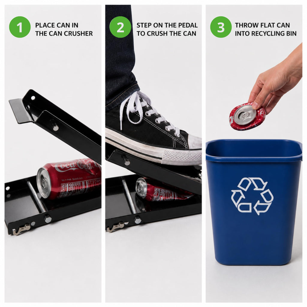 Heavy Duty Aluminum Foldable Can Crusher with Non-Slip Base Q118807