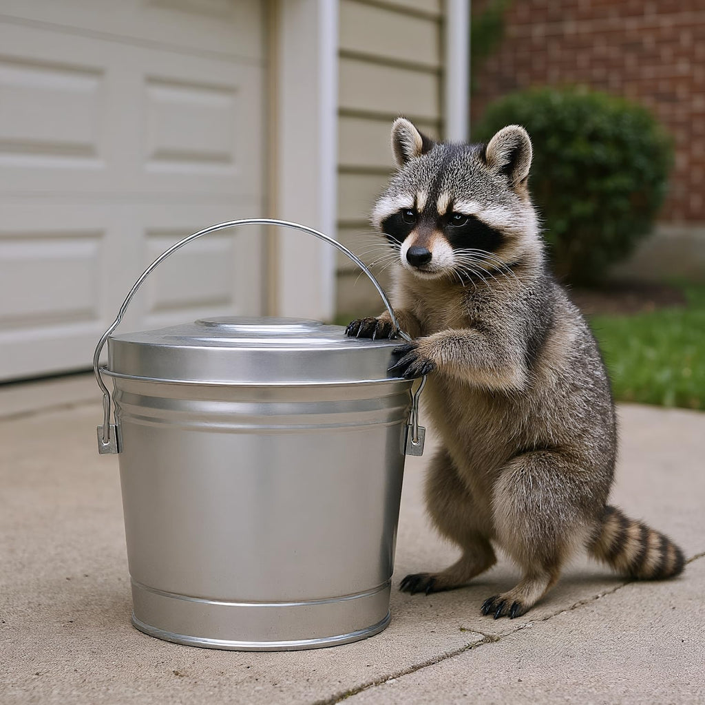 6-Gallon Galvanized Steel Locking Lid Trash Can T15404