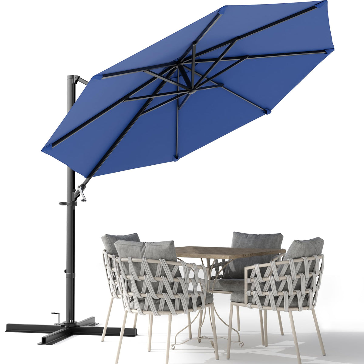 10ft Navy Blue Cantilever Patio Umbrella A38548