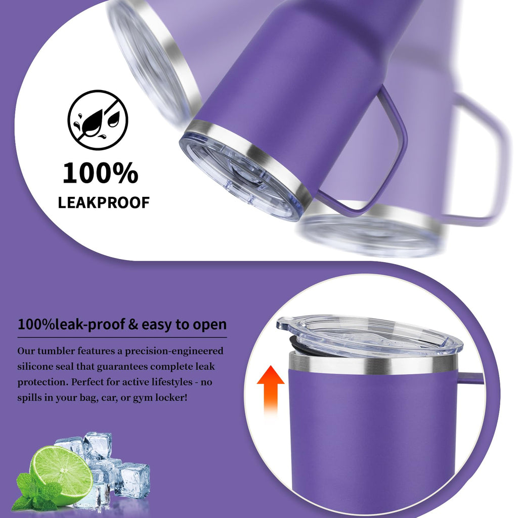 20oz Insulated Stainless Steel Tumbler with Handle and Straw Y7304