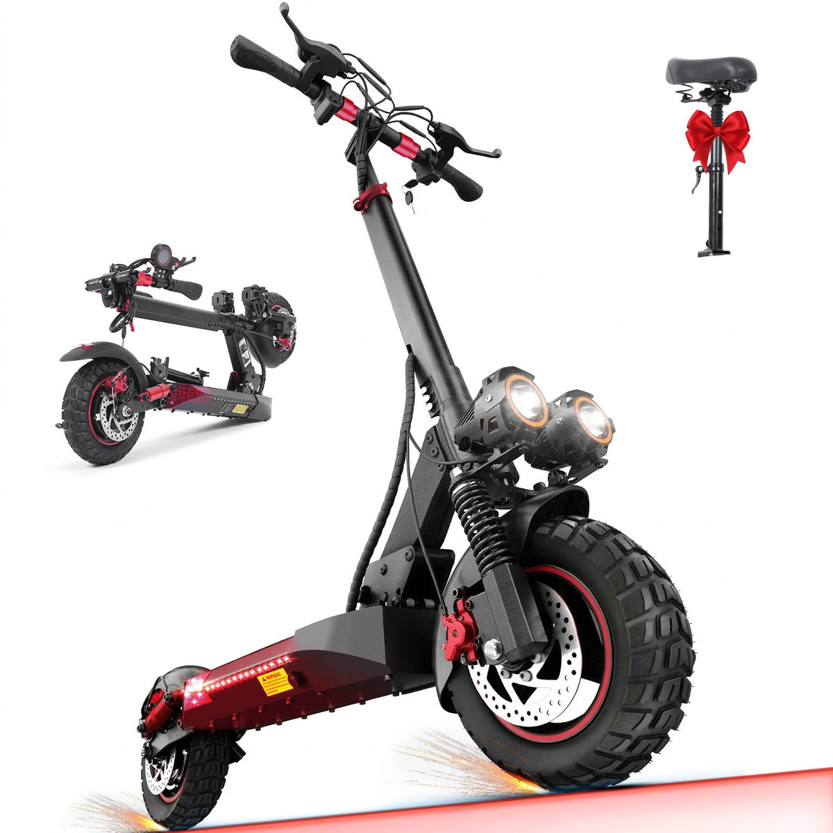 Electric Scooter with Seat, 1200W Motor, 28 MPH Top Speed P6730
