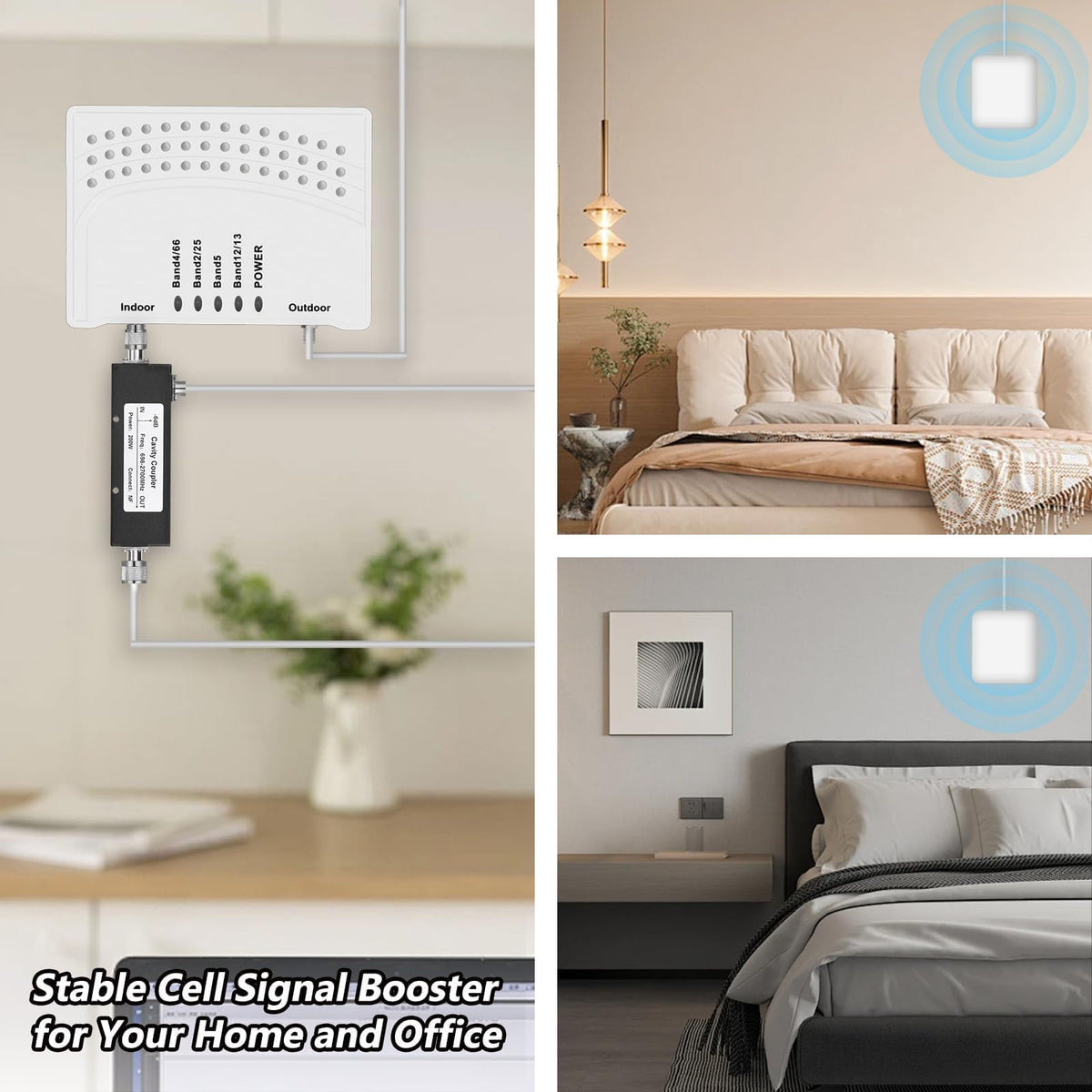 Cell Phone Signal Booster with 2 Indoor Antennas U583