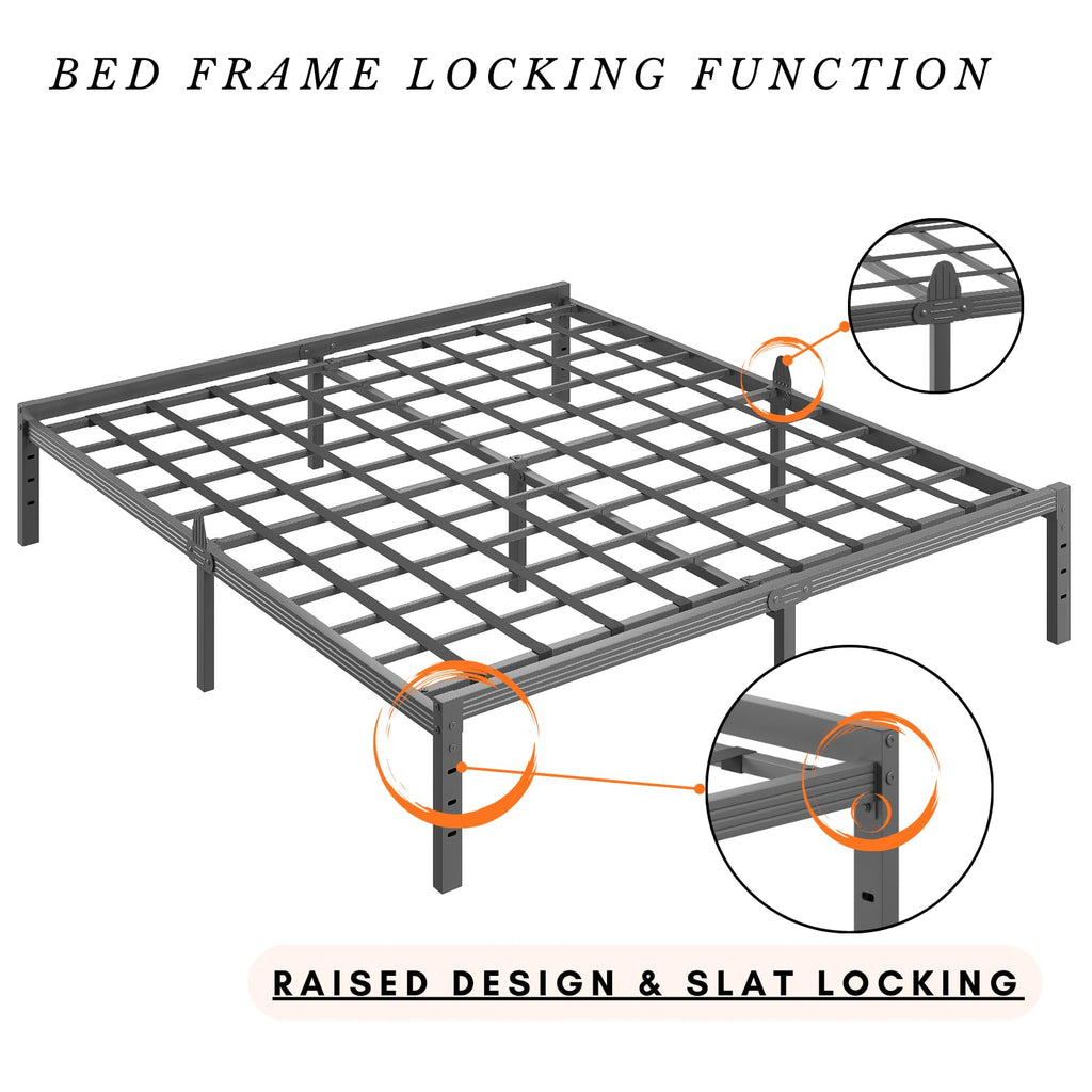 14 Inch Metal Platform Full Bed Frame with Storage P230