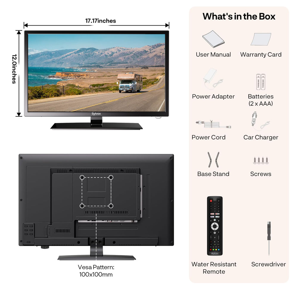19'' 12V RV TV with Built-in DVD 1080P E773