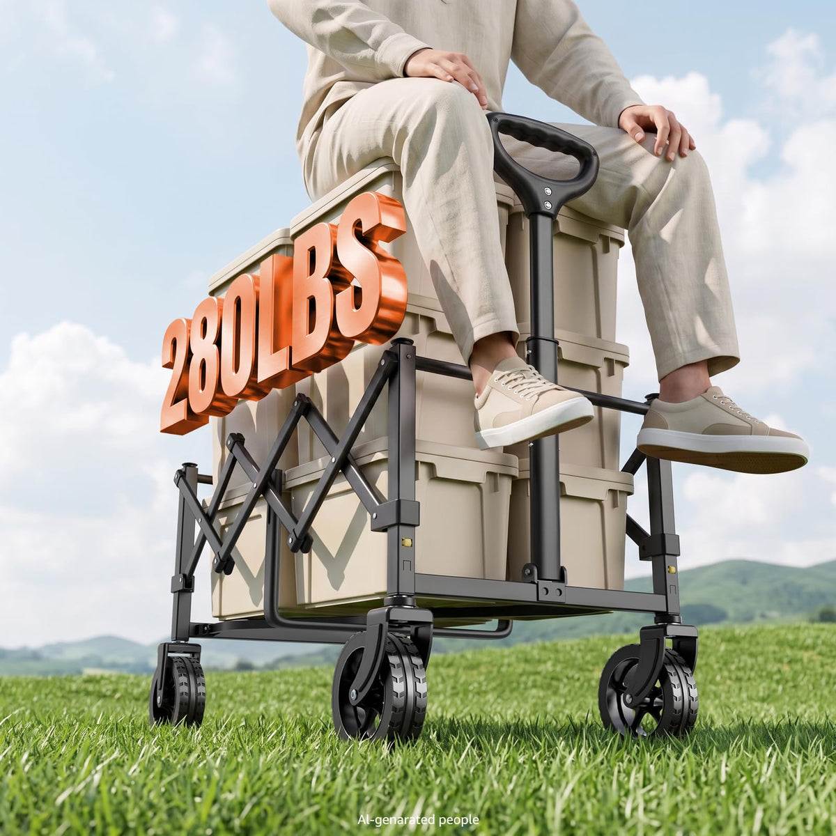 Collapsible Wagon Cart with Wheels C597113
