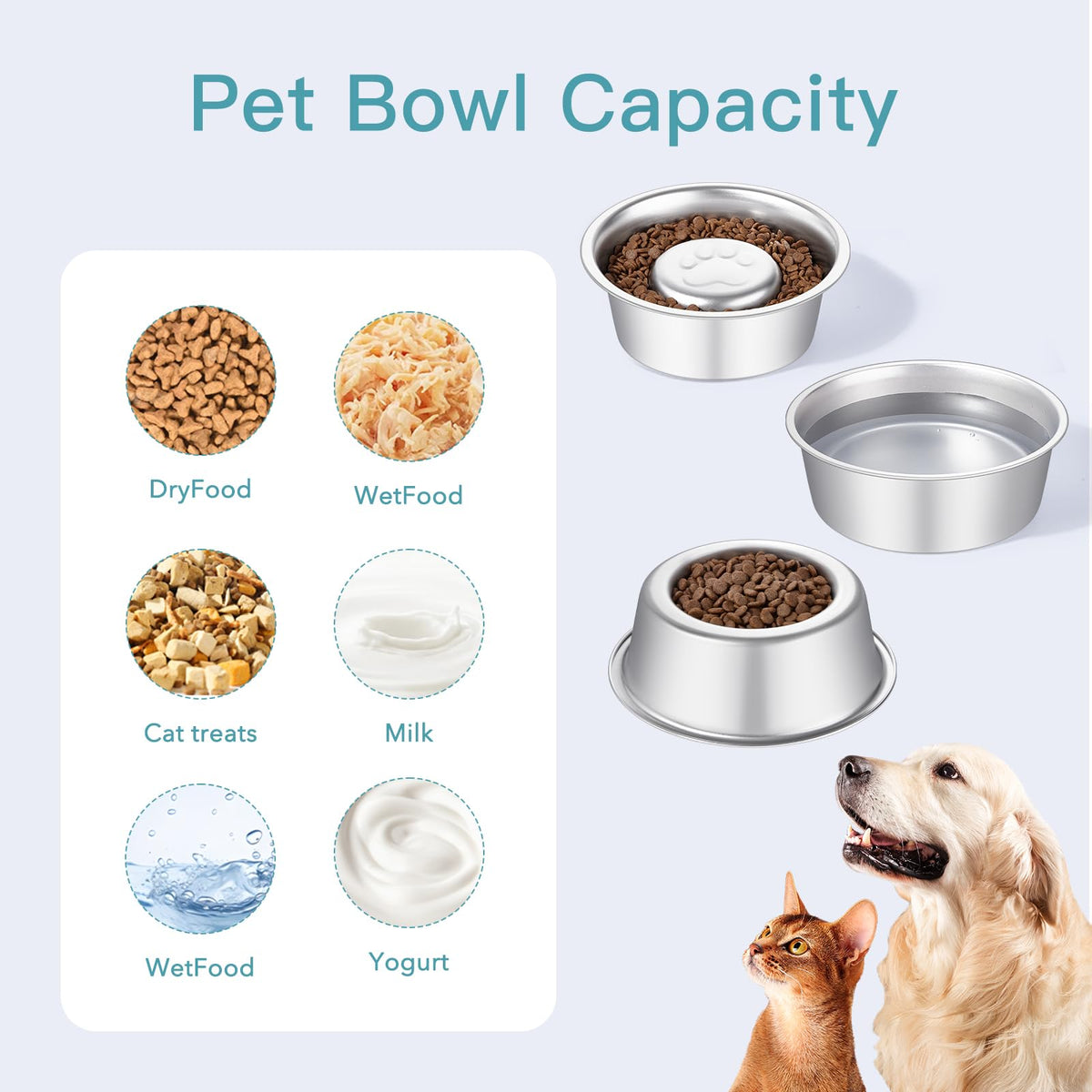Stainless Steel Pet Dog Water and Food Bowl, 2-Pack P25302