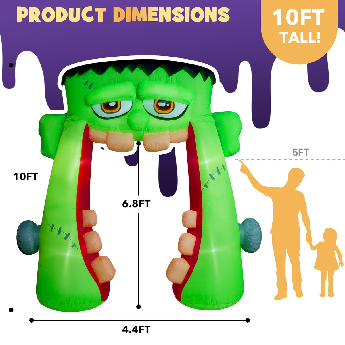 10 FT Halloween Inflatables Archway Outdoor Decorations G93622