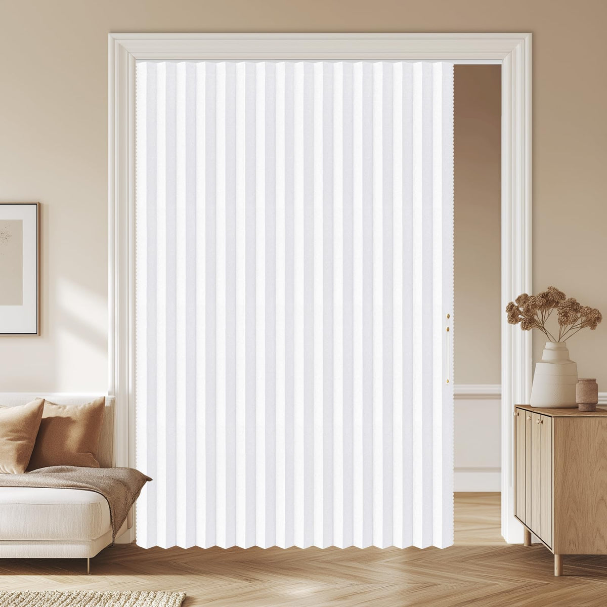 Blackout Magnetic Door Curtain 72W x 79 L White N979428