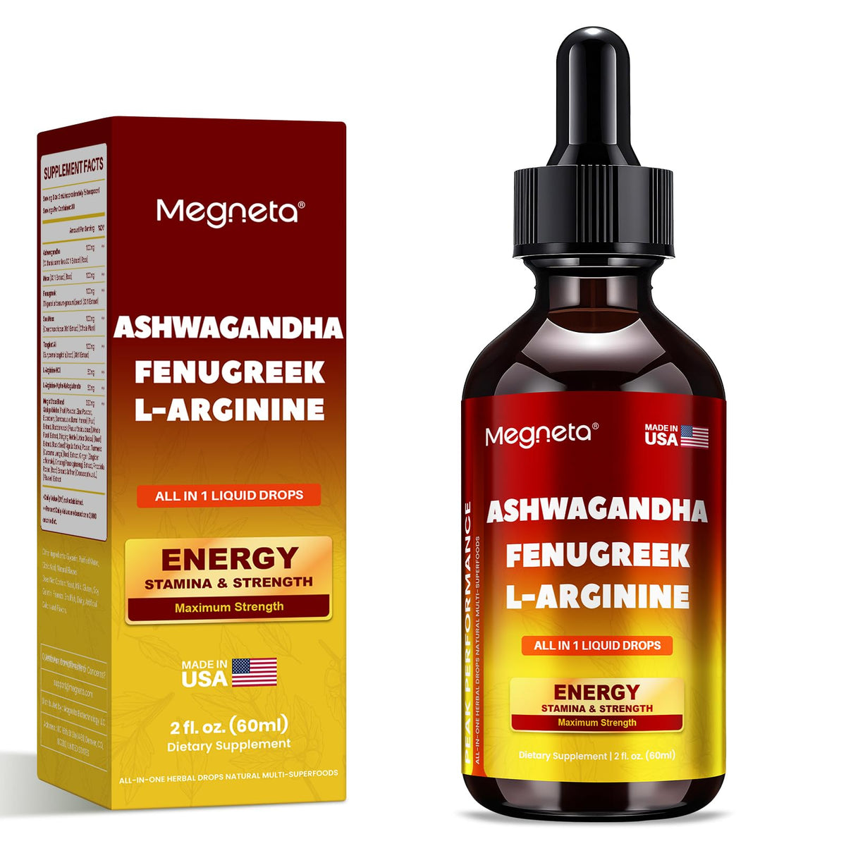Ashwagandha Fenugreek L-Arginine Liquid Drops 2 fl oz Z37758