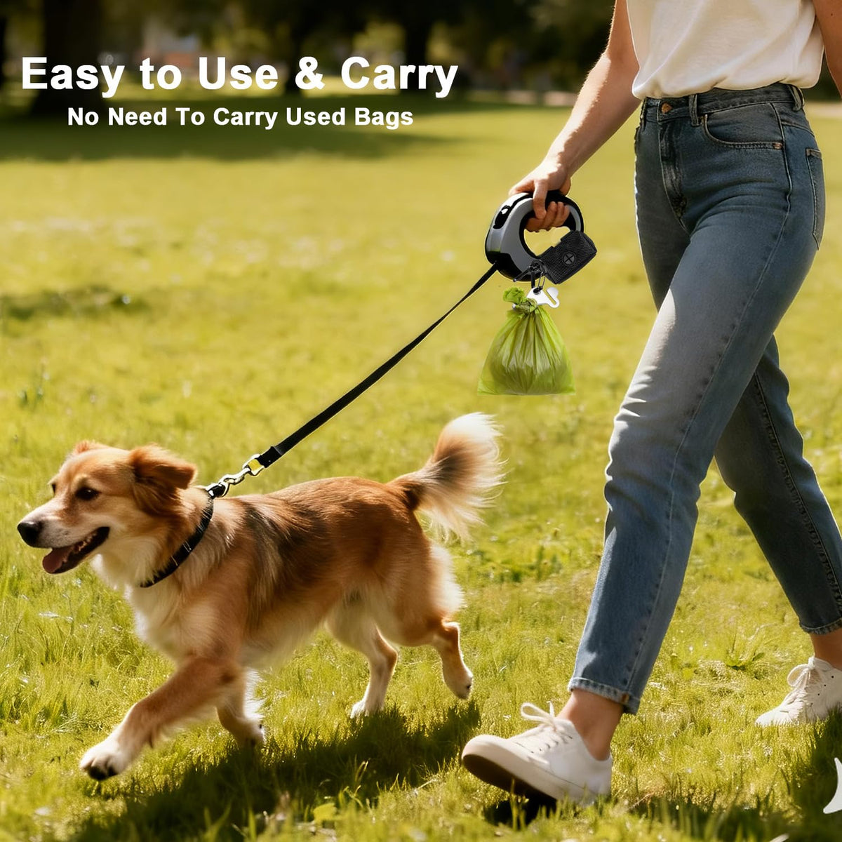 Black Dog Poop Bag Dispenser with Leash Clip P527112