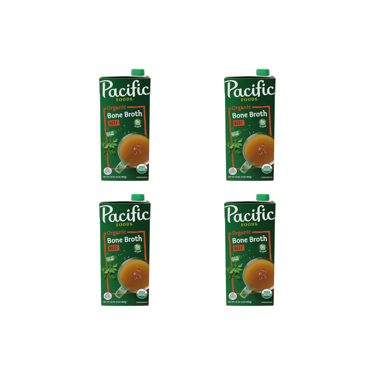 Organic Beef Bone Broth 32 oz Carton Pack of 4 A388471
