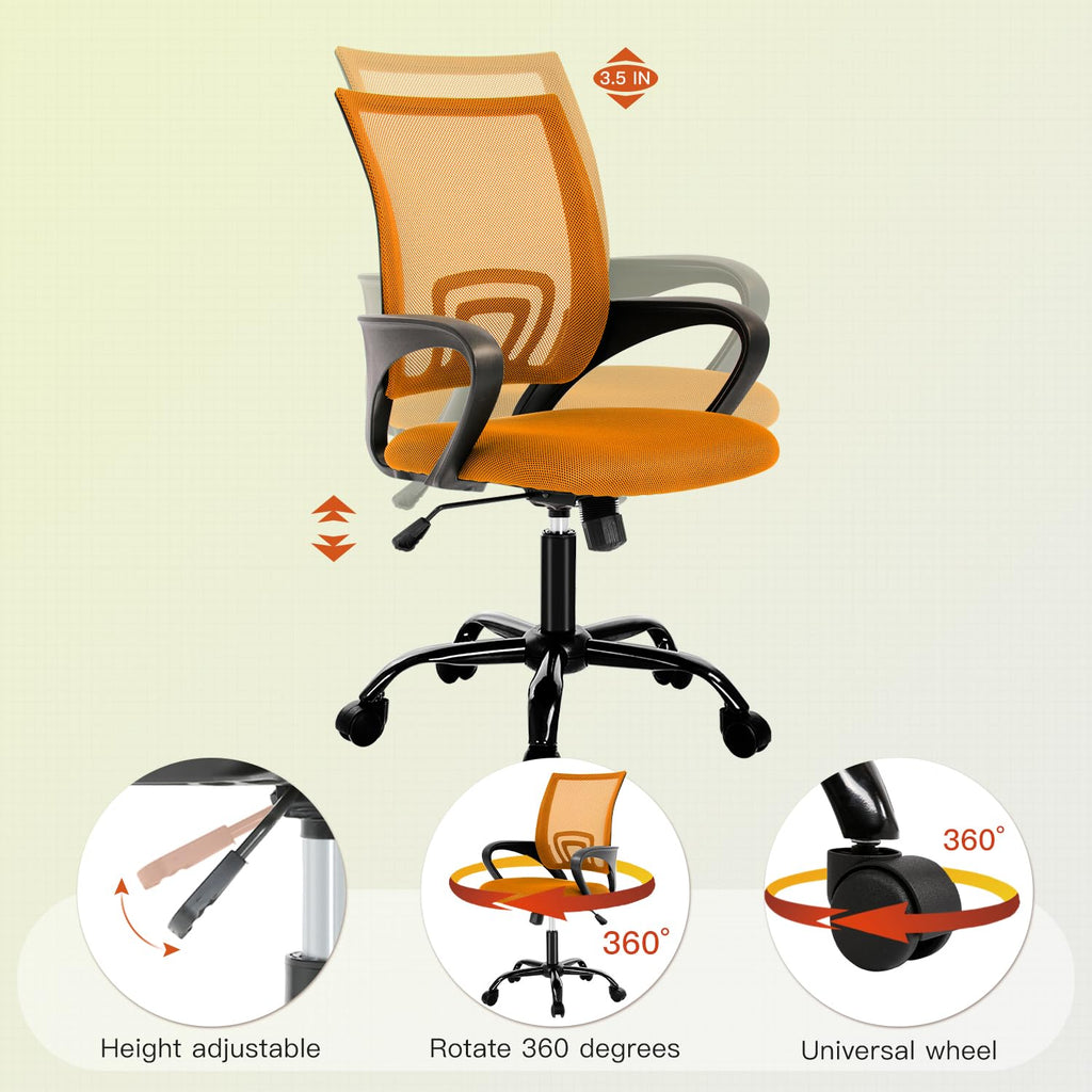 Orange Ergonomic Mesh Office Chair L287435