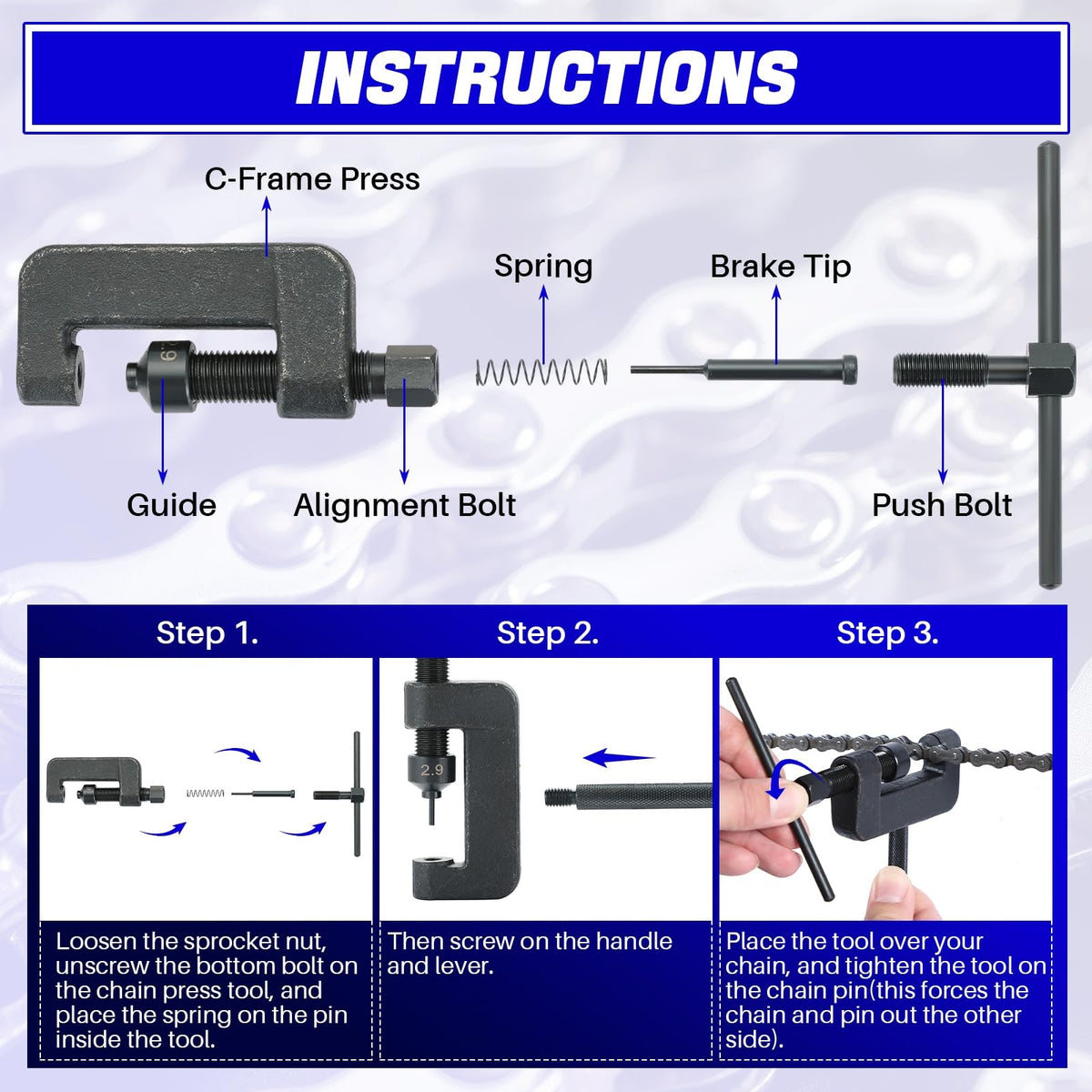 Motorcycle Chain Breaker Tool Kit K158747