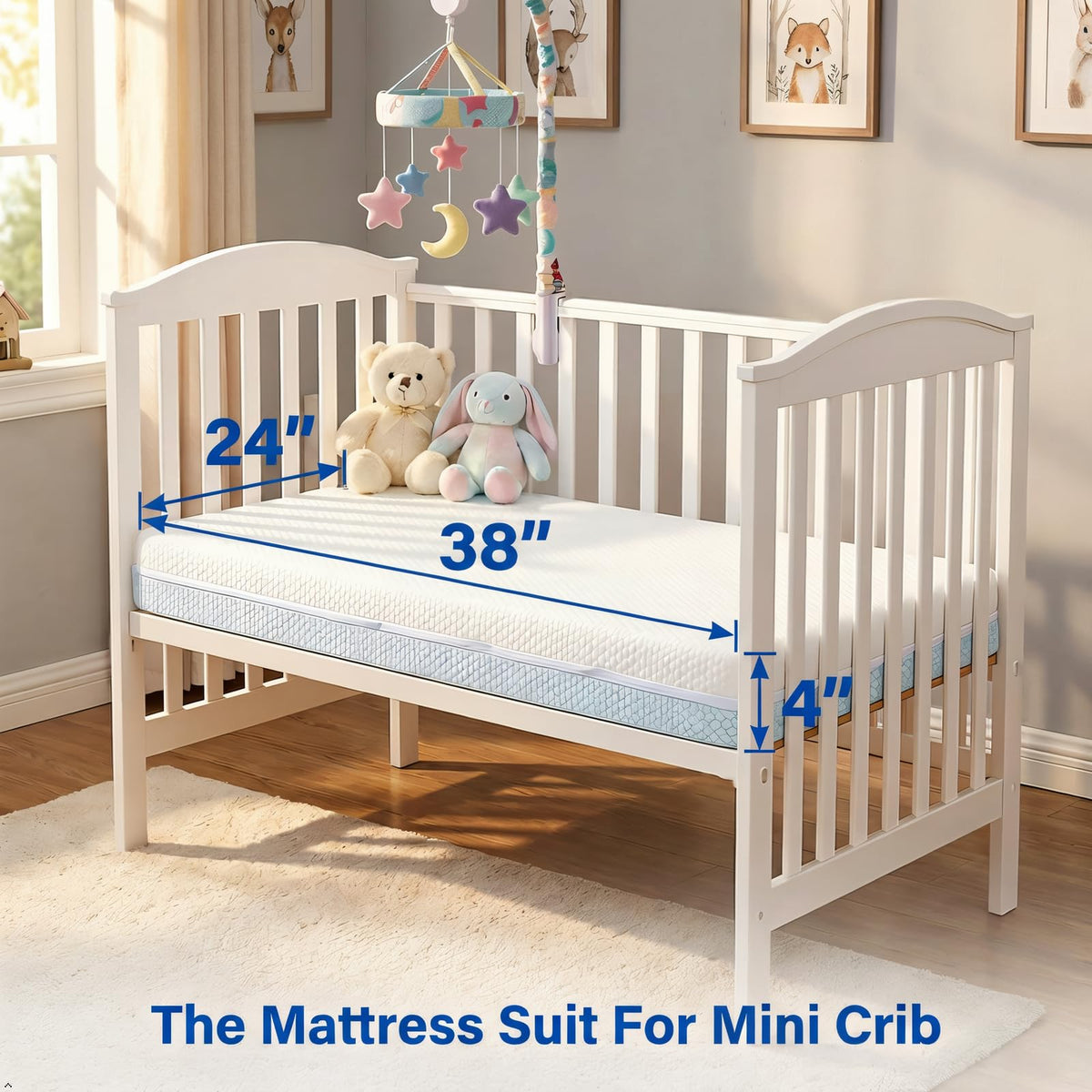 Mini Crib Mattress Dual-Sided Foam with Washable Cover M285264