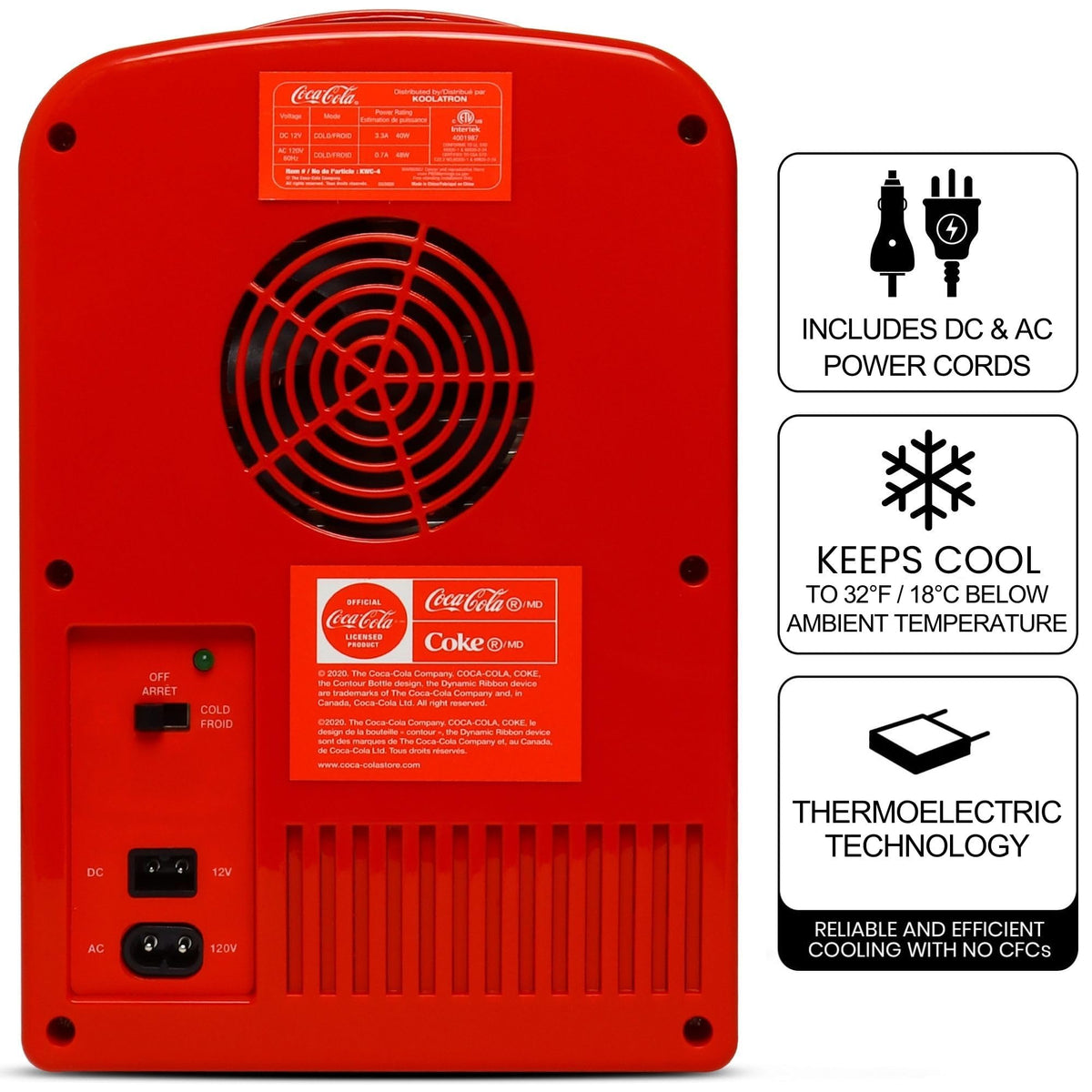 4L 6 Can Mini Fridge Portable Cooler Red A39177