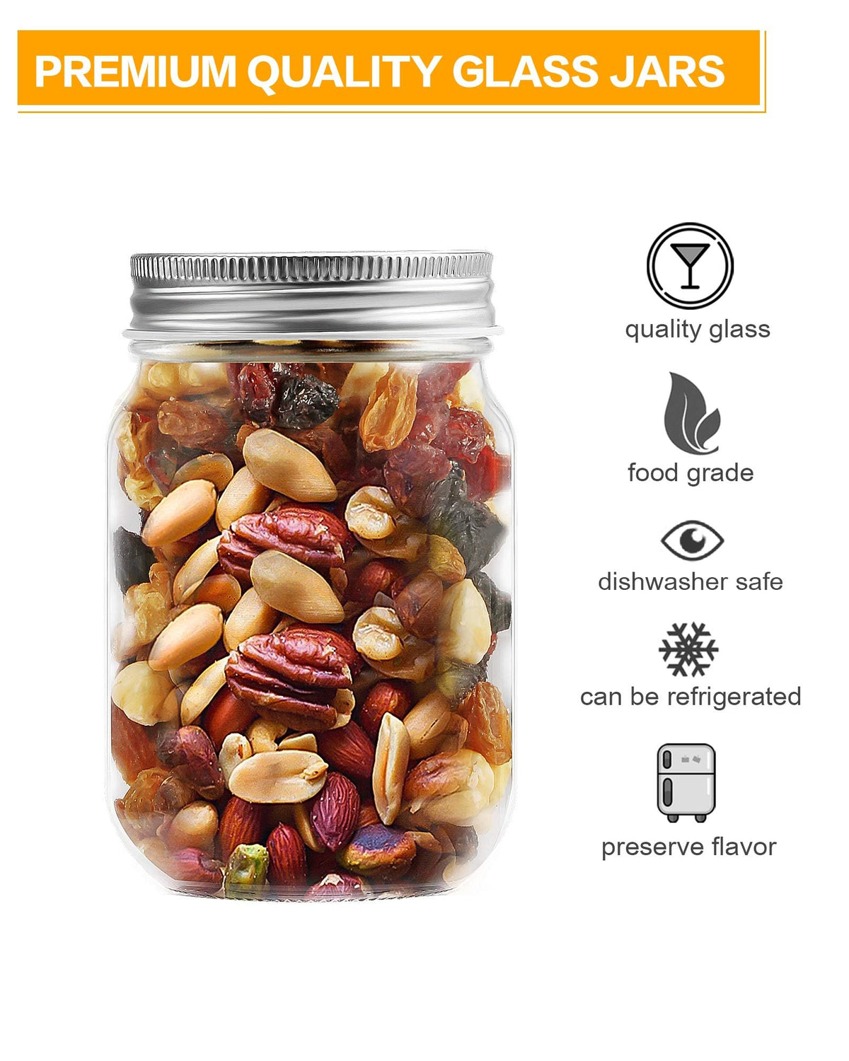 12 oz Glass Canning Jars 6 Pack I811057