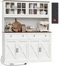 White Pantry Cabinet with Charging Station F2779