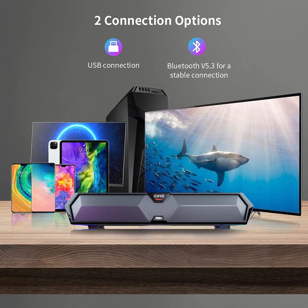 Computer Sound Bar with Deep Bass RGB Microphone Bluetooth 5.3 USB N695