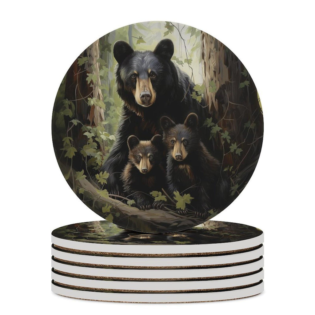 Absorbent Ceramic Stone Coasters Set of 4 Cork Base X792