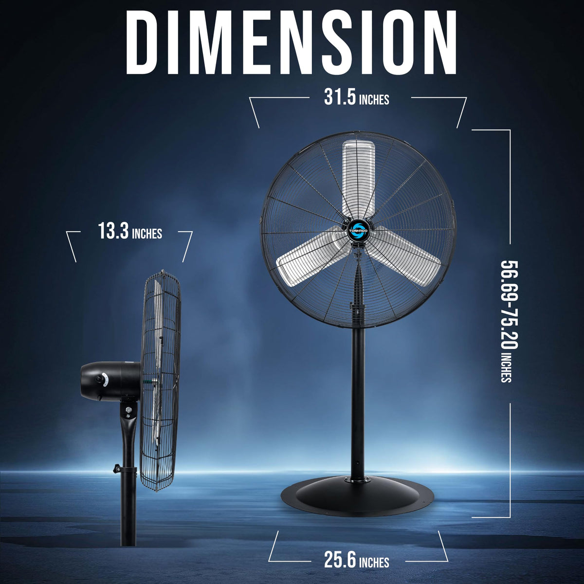 30 Inch 3 Speed High Velocity Metal Pedestal Fan B6155