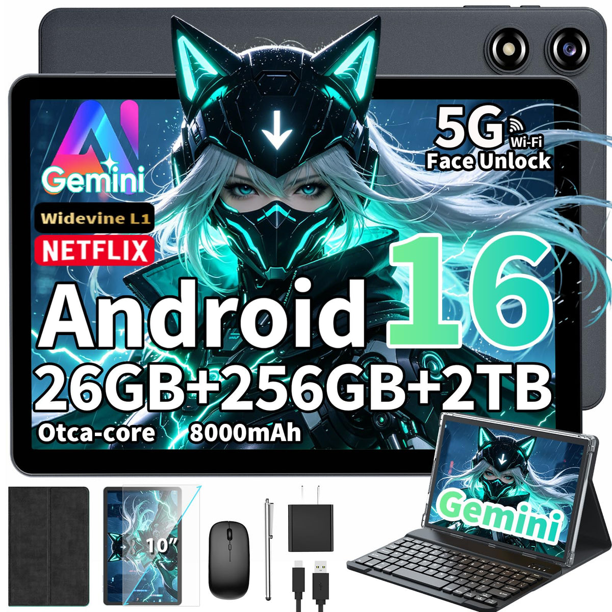 Android 16 Tablet with Keyboard T827507
