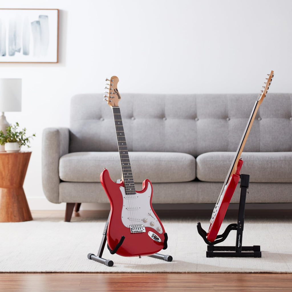 Adjustable Folding Guitar Stand with Padded Foam, Black R236357