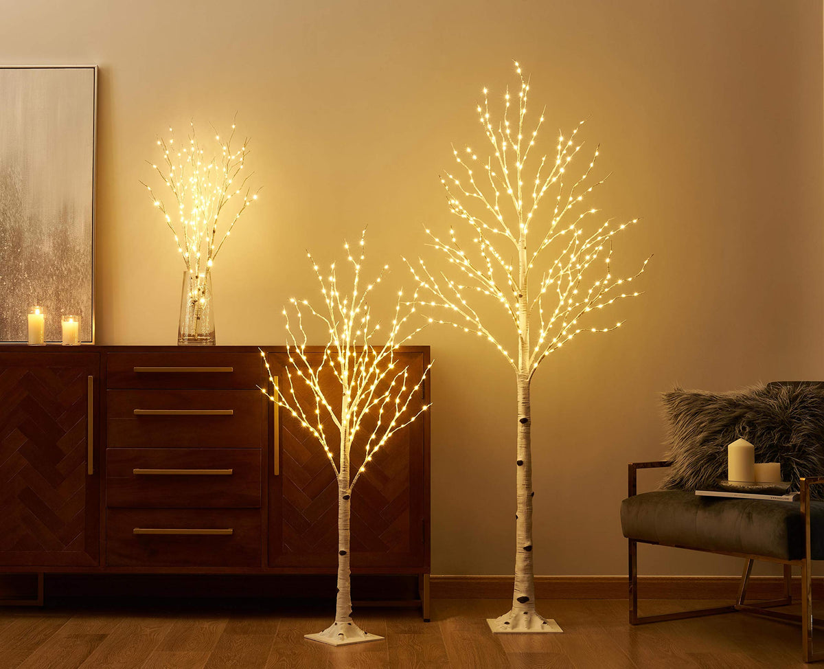 Lighted Birch Twig Tree with Fairy Lights 4FT 200 LED H9310
