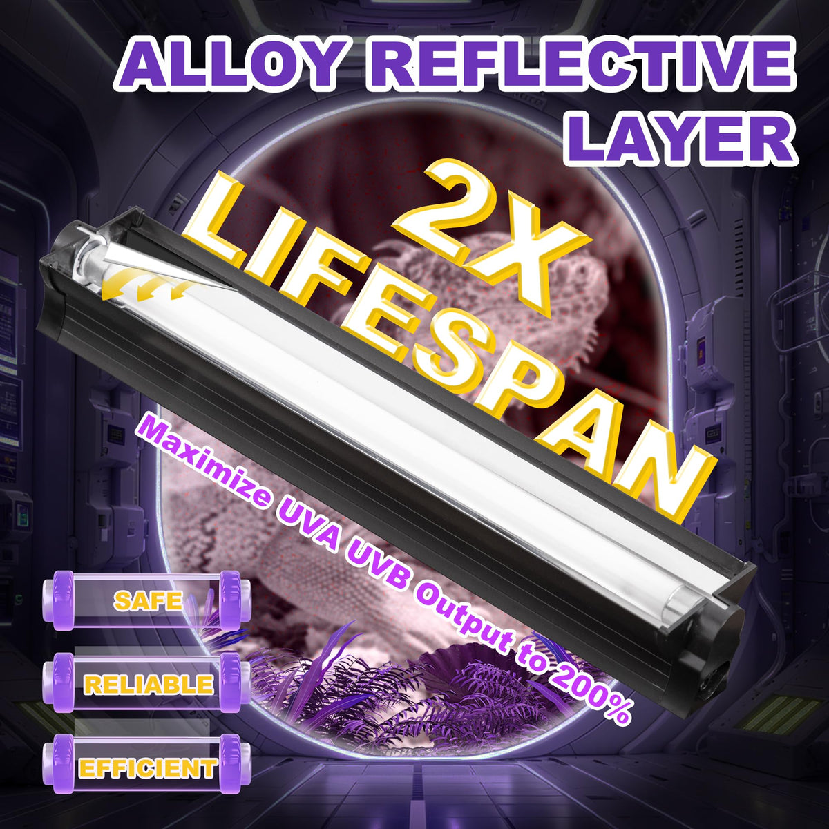 8W T5 HO UVB Fluorescent Light Fixture Combo Kit F246