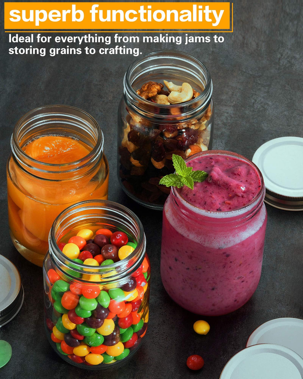 12 oz Glass Canning Jars 6 Pack I811057