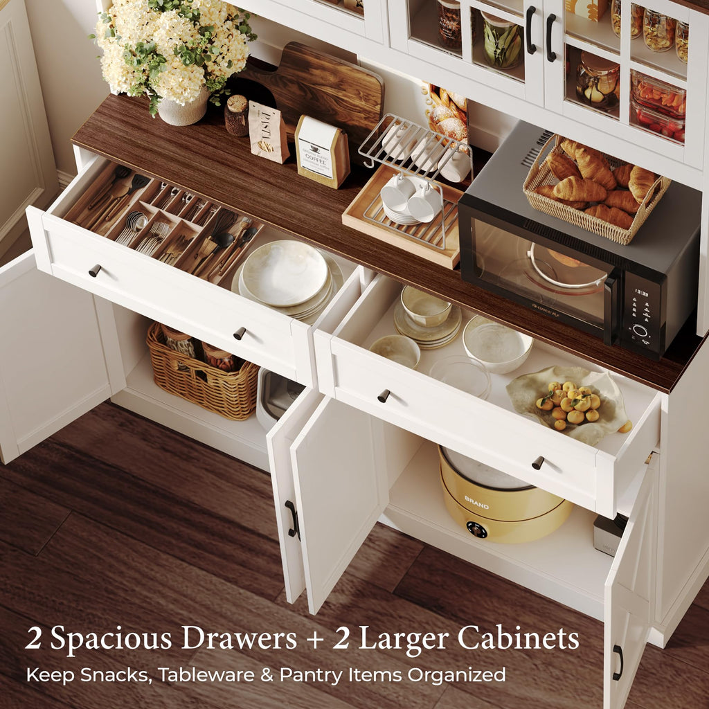 White Pantry Cabinet with Charging Station F2779
