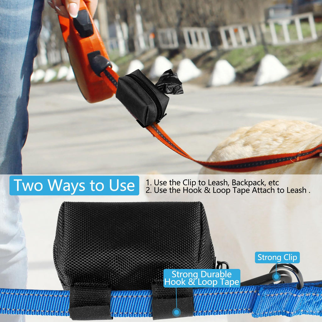 Black Dog Poop Bag Dispenser with Leash Clip P527112