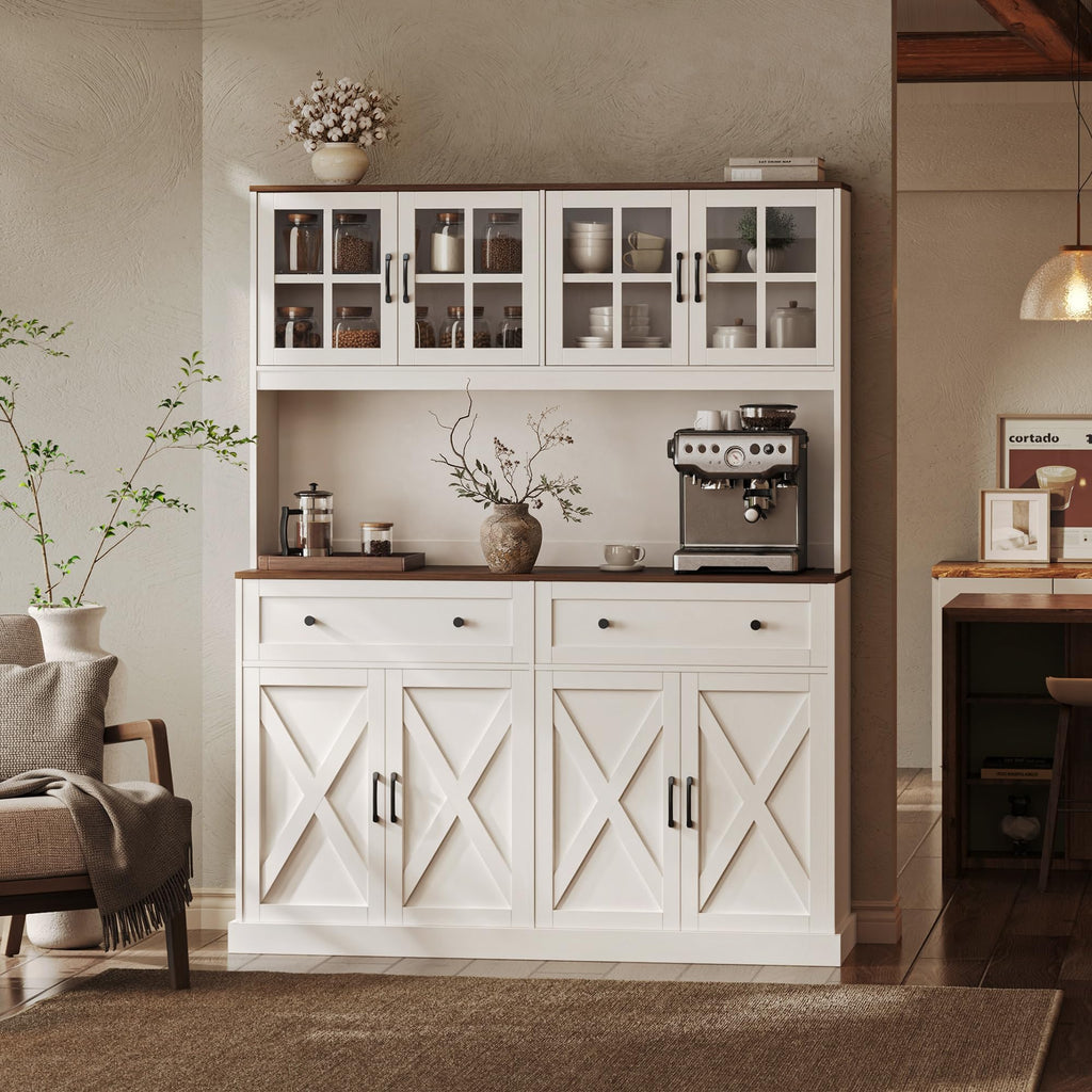 White Pantry Cabinet with Charging Station F2779