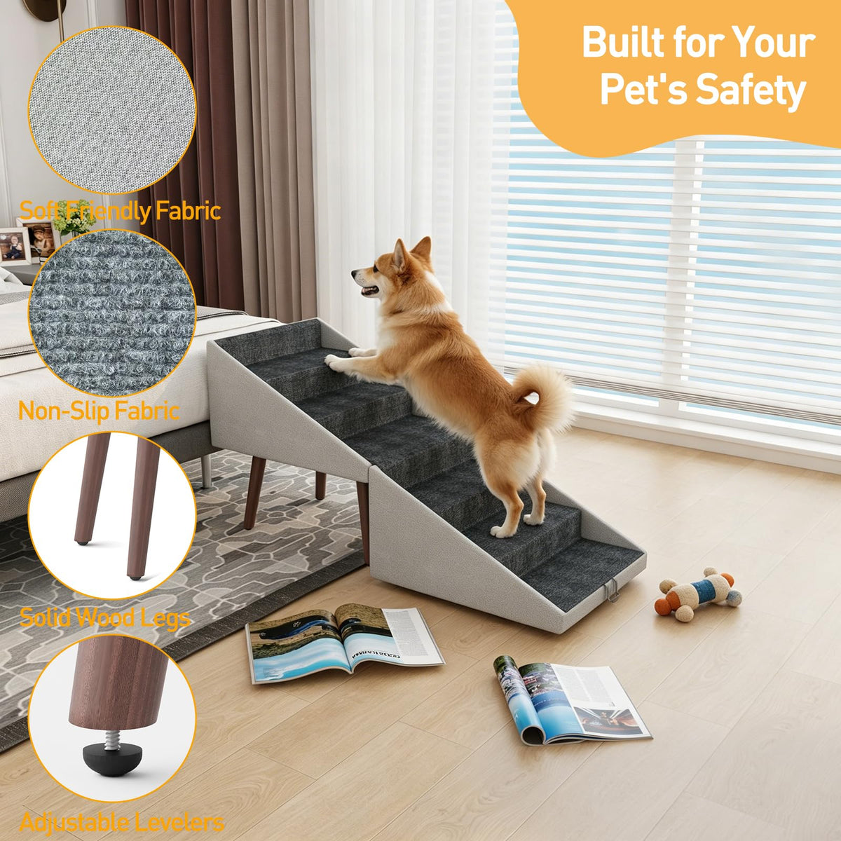 2-in-1 Foldable Dog Stairs and Ramp X92217
