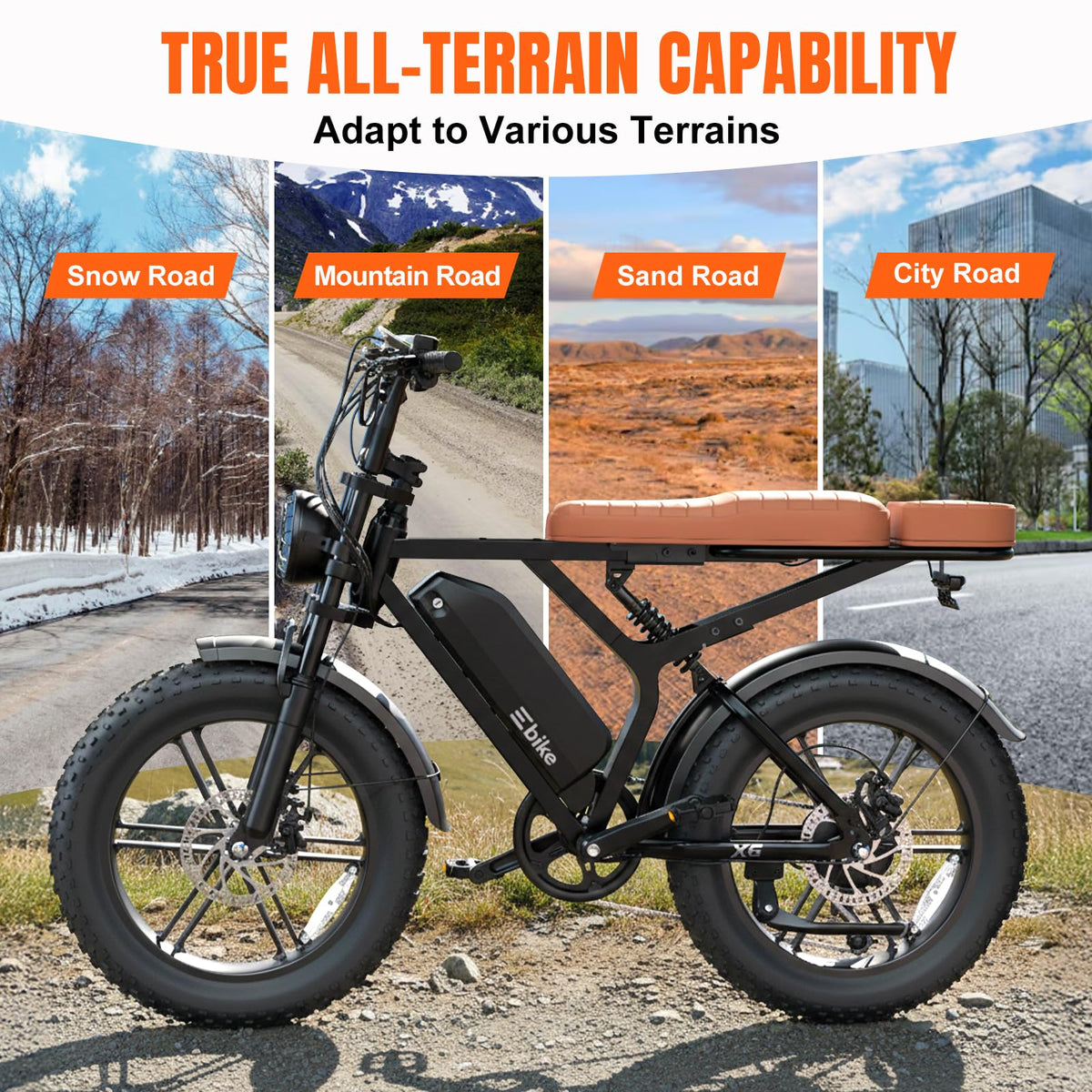 Electric Bike 48V 15 Ah Battery 2000W Peak Motor D730