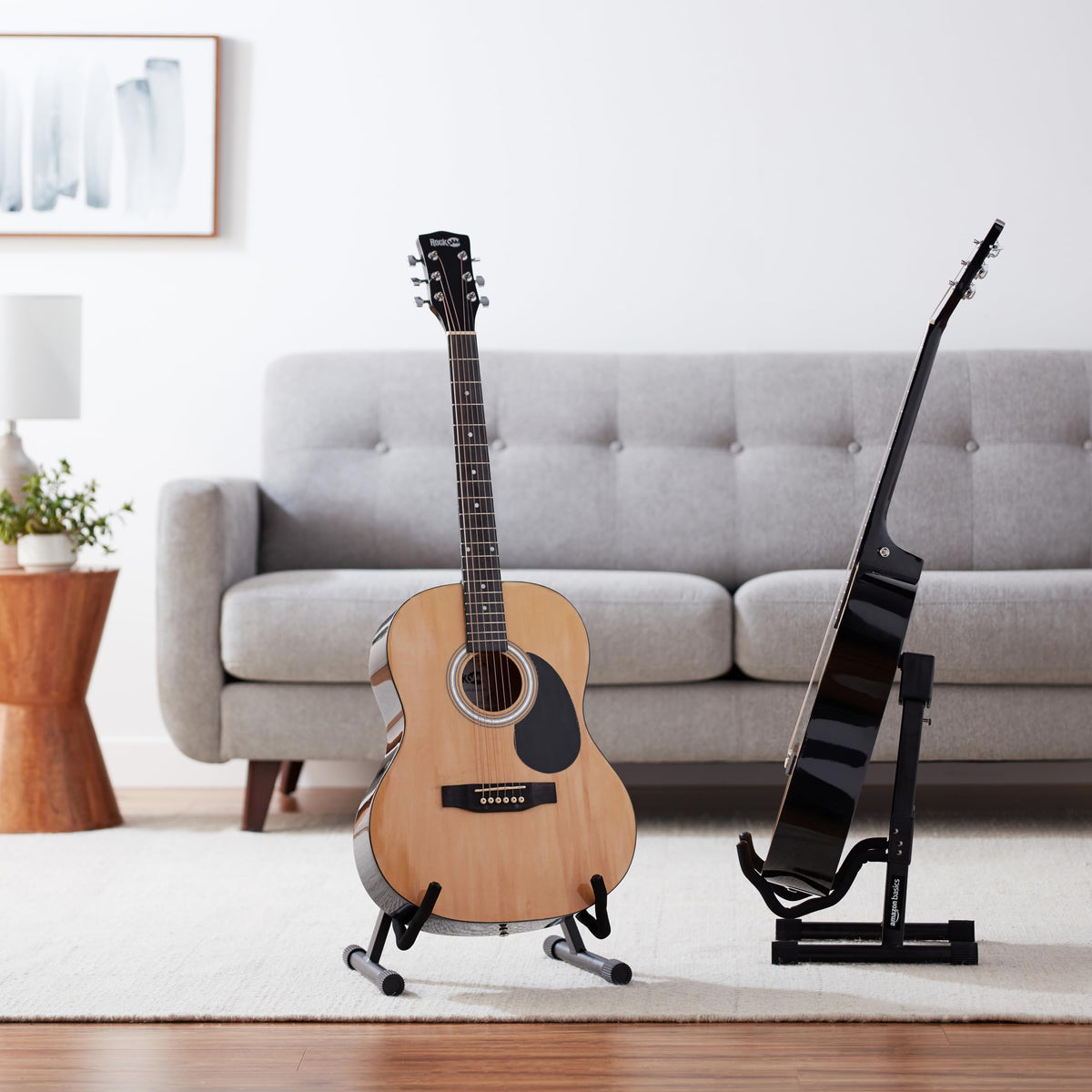 Adjustable Folding Guitar Stand with Padded Foam, Black R236357