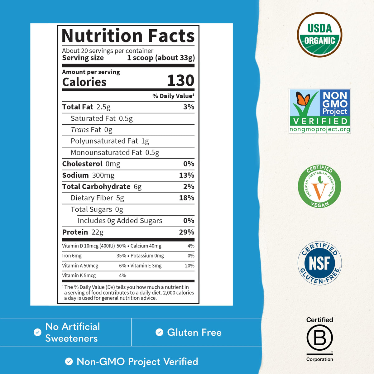Organic Vegan Vanilla Protein Powder O948091
