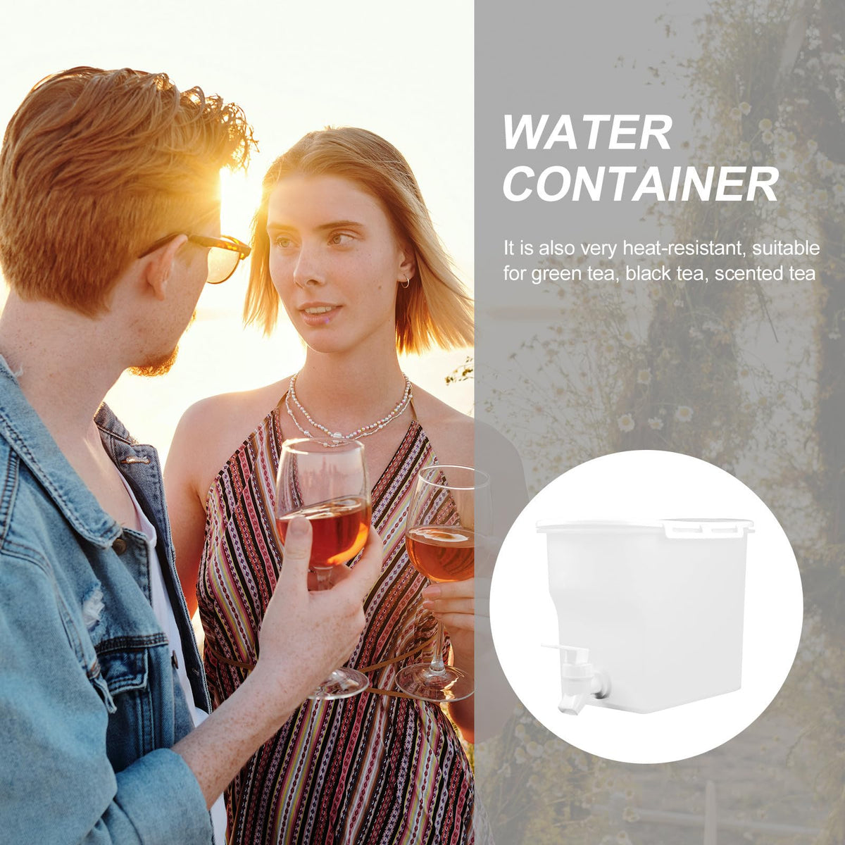 Water Jug with Faucet Large Capacity PP Container C370937